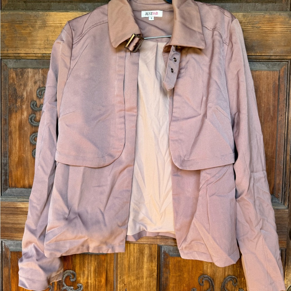 Dusty pink satin jacket